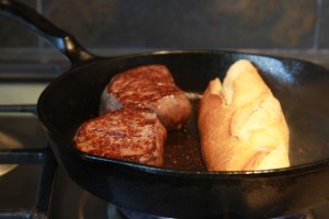 toast the bread on your hot skillet